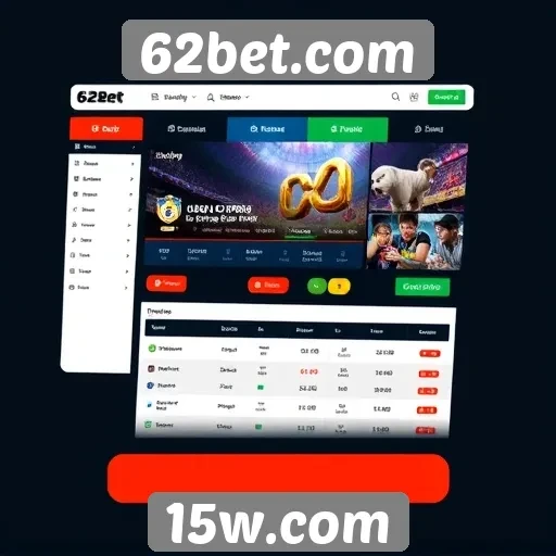 Plataforma do 62bet.com e sua interface de usuário